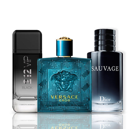 Zestaw 3 Perfum | 212 VIP Black · Eros · Sauvage