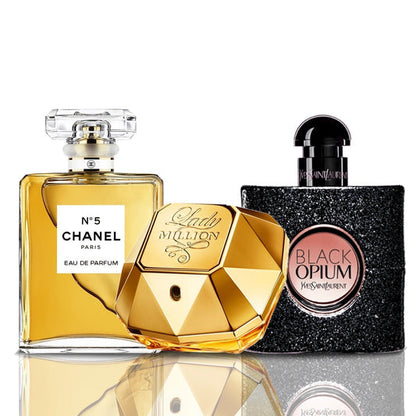Zestaw 3 Perfum | Chanel N°5 · Lady Million · Black Opium